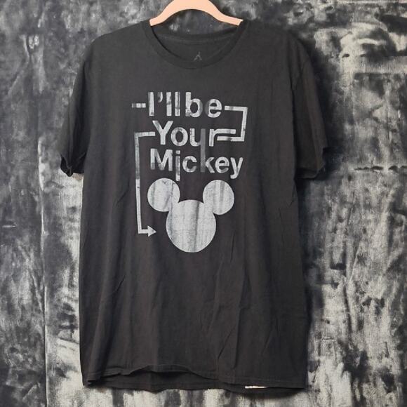 Disneyland Walt Disney World  Black 'I'll Be Your Mickey' Men's T-Shirt Large - Picture 1 of 3